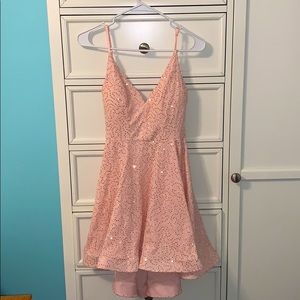 light pink lace sequin dress